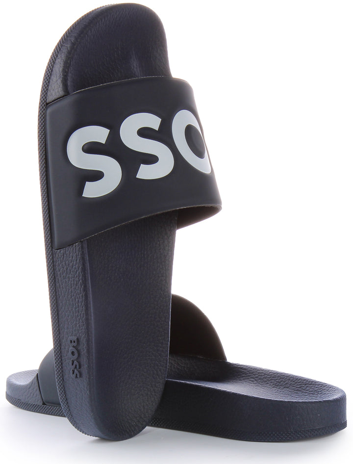 Boss Aryeh Slid Homme En Sandales synthétiques bleu foncé