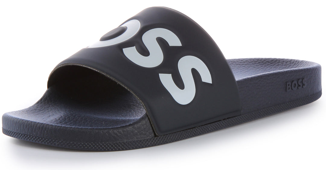 Boss Aryeh Slid Homme En Sandales synthétiques bleu foncé