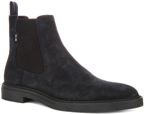 Boss Calev Cheb Suede In Dark Blue For Men