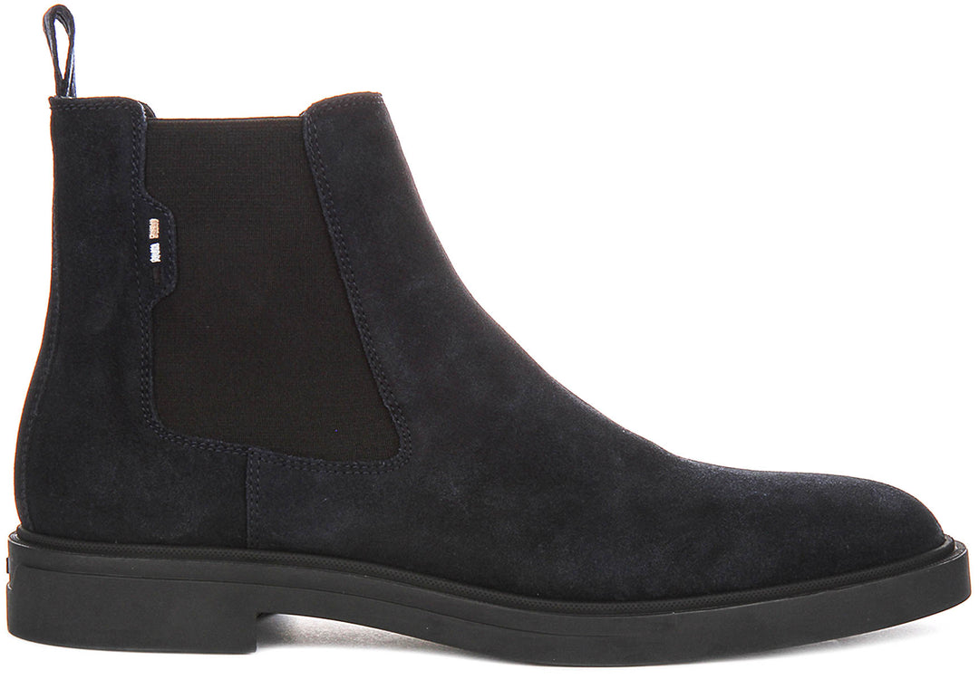 Boss Calev Cheb Suede In Dark Blue For Men