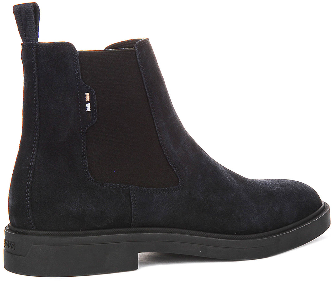 Boss Calev Cheb Suede In Dark Blue For Men