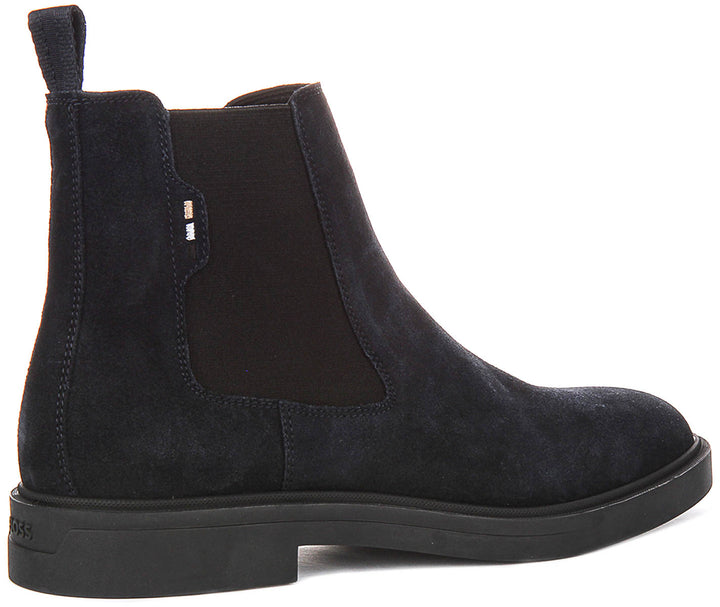 Boss Calev Cheb Suede In Dark Blue For Men