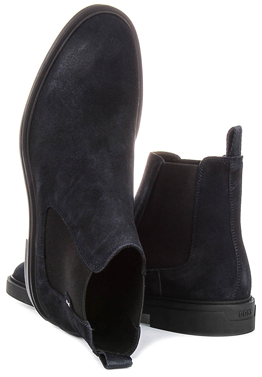 Boss Calev Cheb Suede In Dark Blue For Men