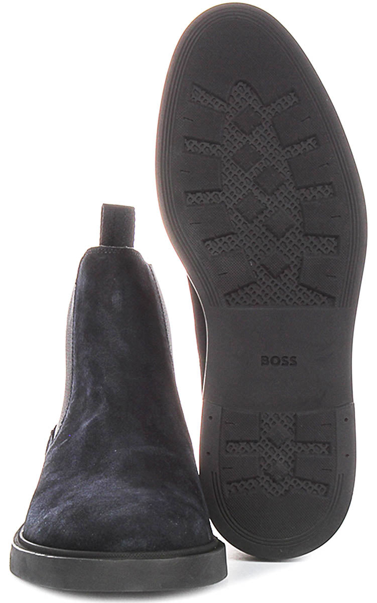 Boss Calev Cheb Suede In Dark Blue For Men