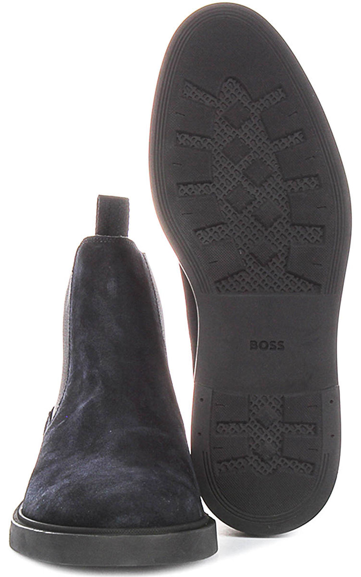 Boss Calev Cheb Suede In Dark Blue For Men