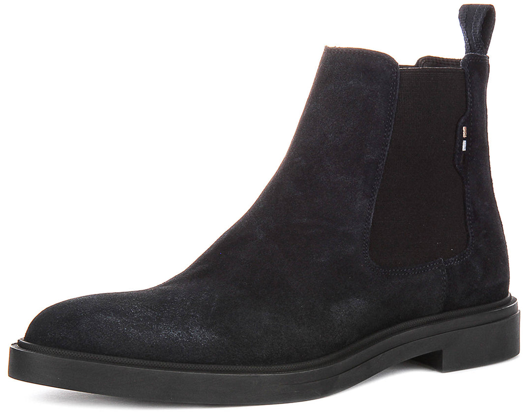 Boss Calev Cheb Suede In Dark Blue For Men
