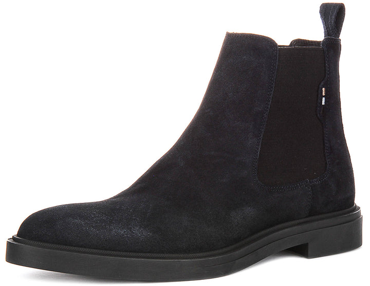 Boss Calev Cheb Suede In Dark Blue For Men