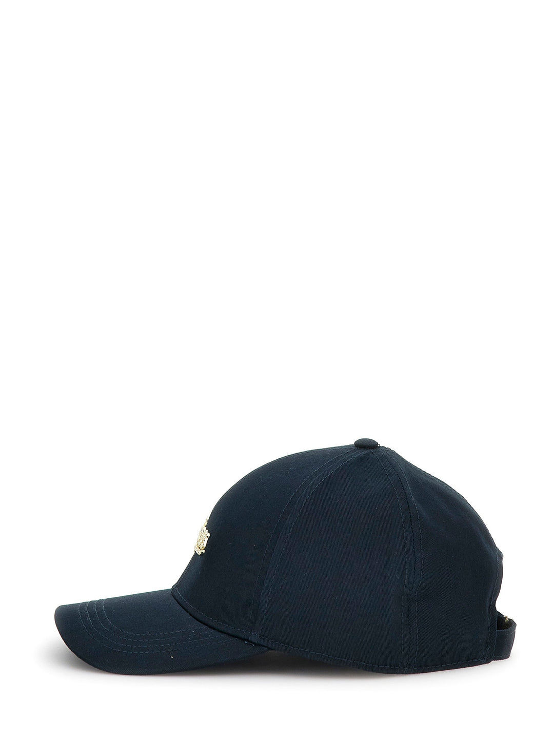 Guess Gold Logo Baseball Cap In Dark Blue For Women