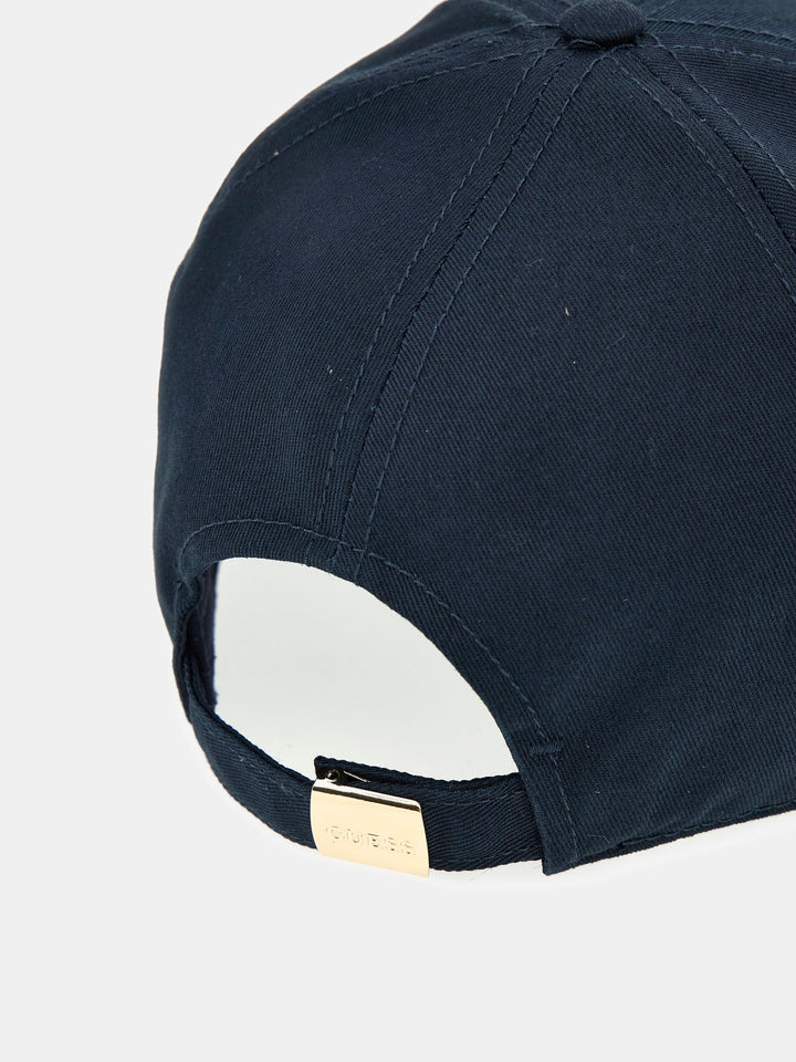 Guess Gold Logo Baseball Cap In Dark Blue For Women
