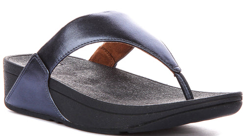 Fitflop Lulu Toe Leather In Dark Blue For Women