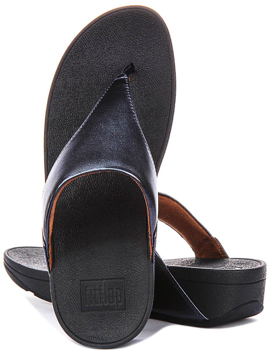 Fitflop Lulu Toe Leather In Dark Blue For Women