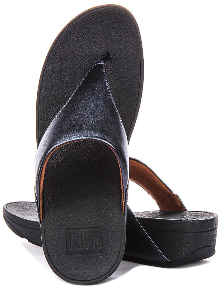 Fitflop Lulu Toe Leather In Dark Blue For Women