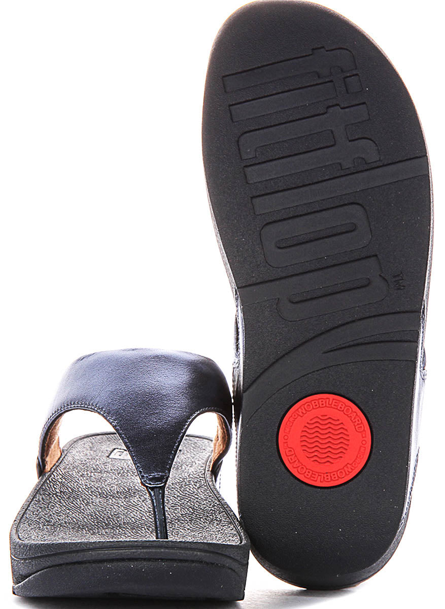 Fitflop Lulu Toe Leather In Dark Blue For Women