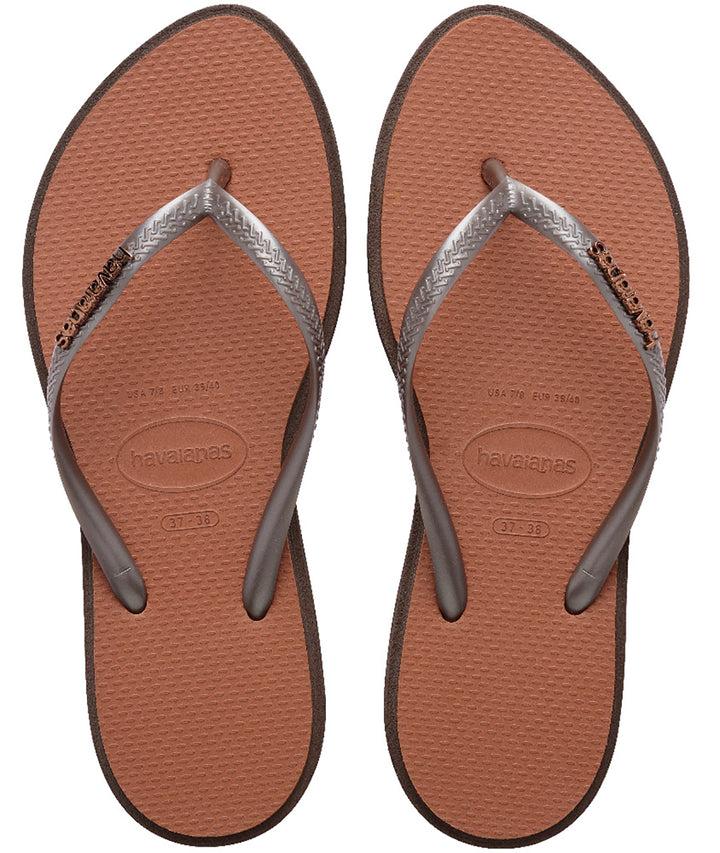Havaianas Slim Point In Dark Brown For Women