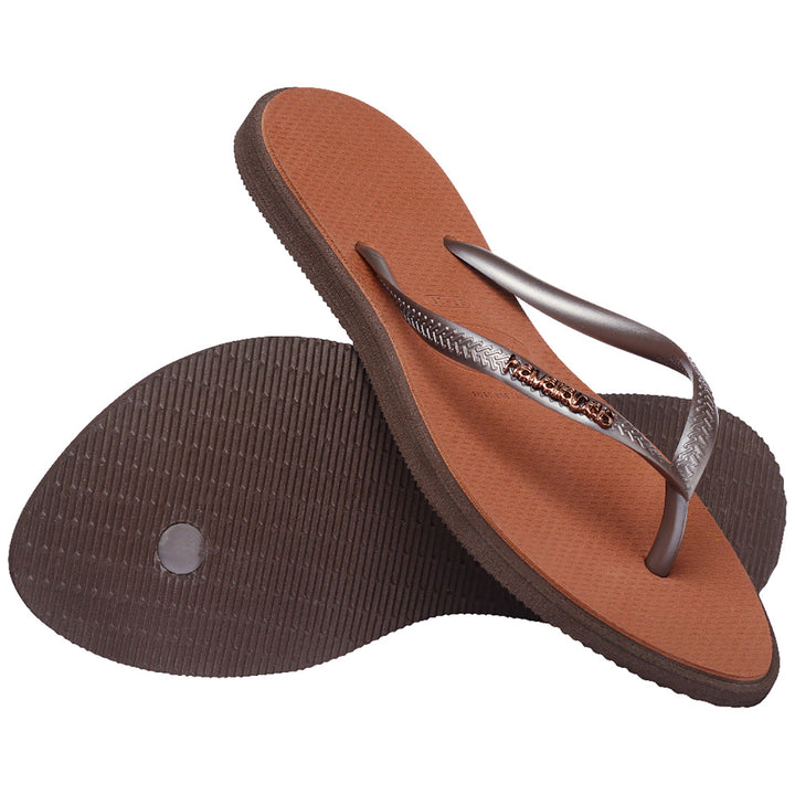 Havaianas Slim Point In Dark Brown For Women