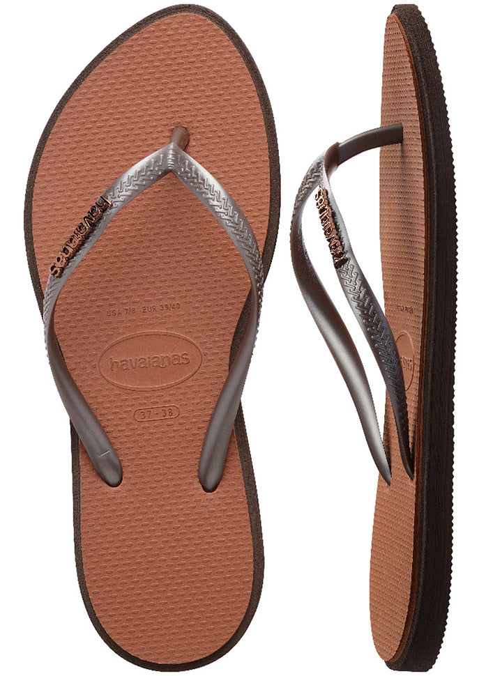 Havaianas Slim Point In Dark Brown For Women