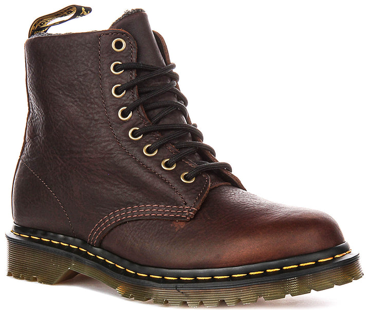Dr Martens 1460 Pascal Fleece Lined In Dark Brown