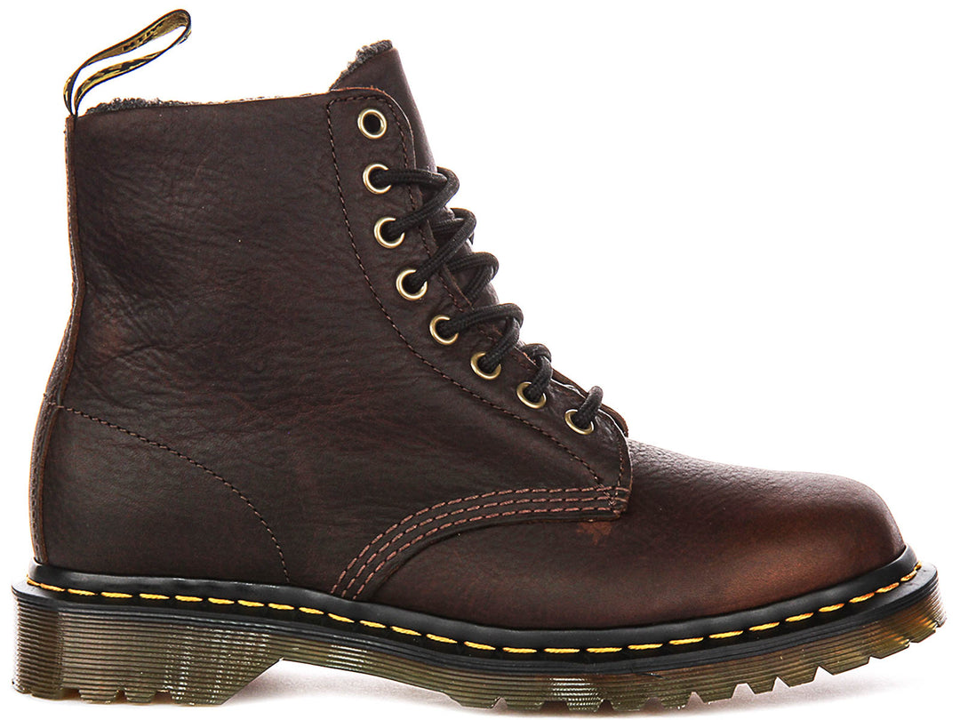 Dr Martens 1460 Pascal Fleece Lined In Dark Brown