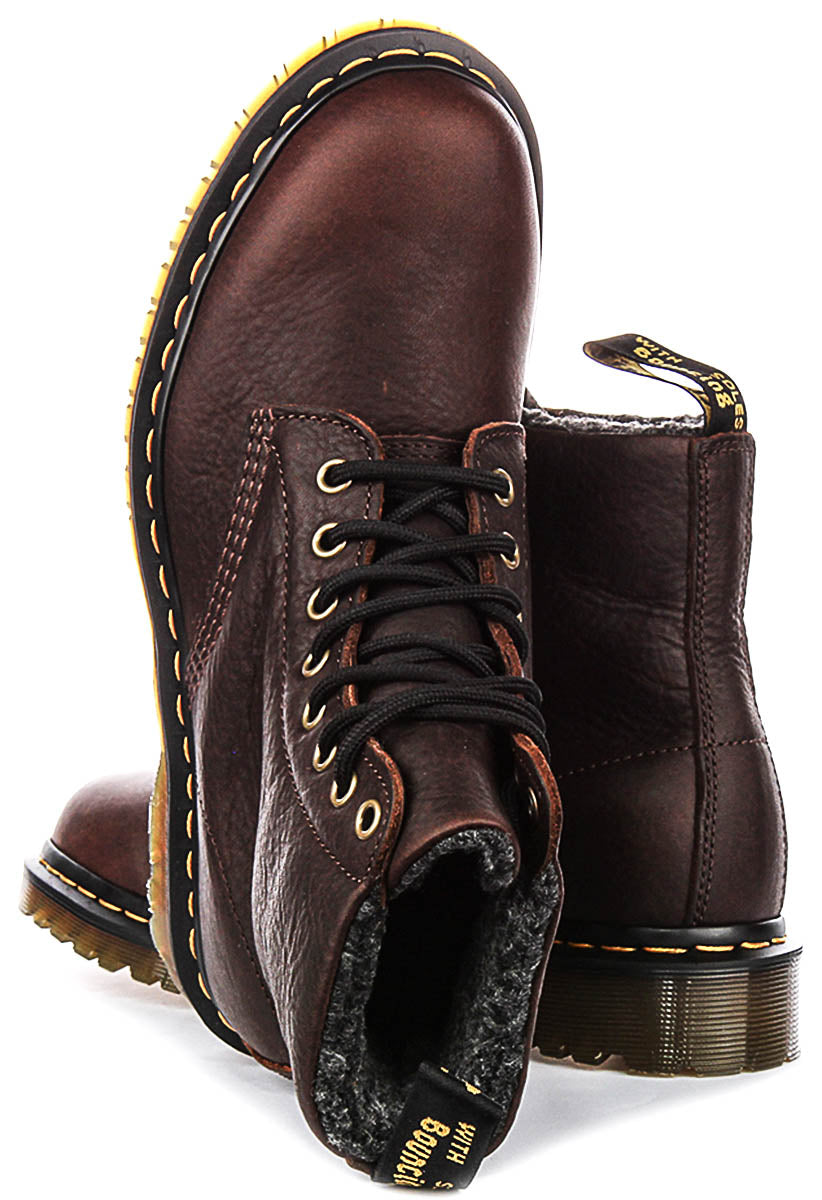 Dr Martens 1460 Pascal Fleece Lined In Dark Brown