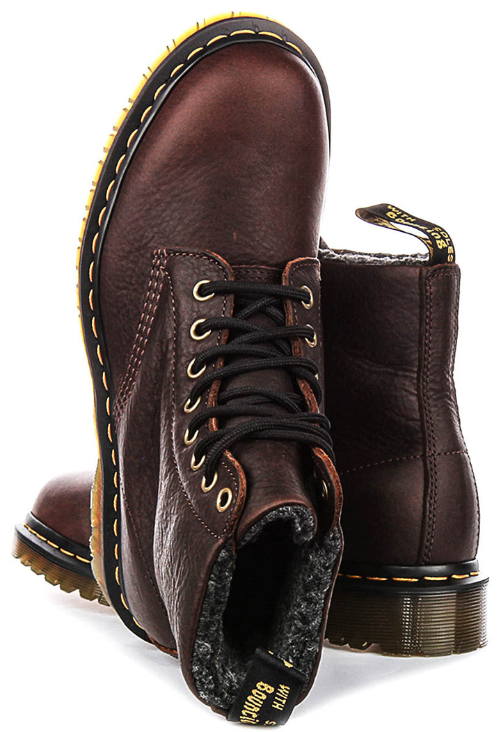 Dr Martens 1460 Pascal Fleece Lined In Dark Brown
