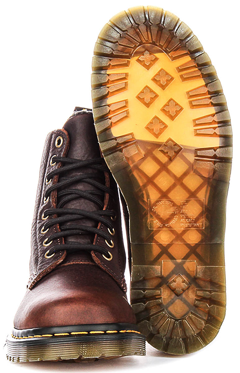 Dr Martens 1460 Pascal Fleece Lined In Dark Brown