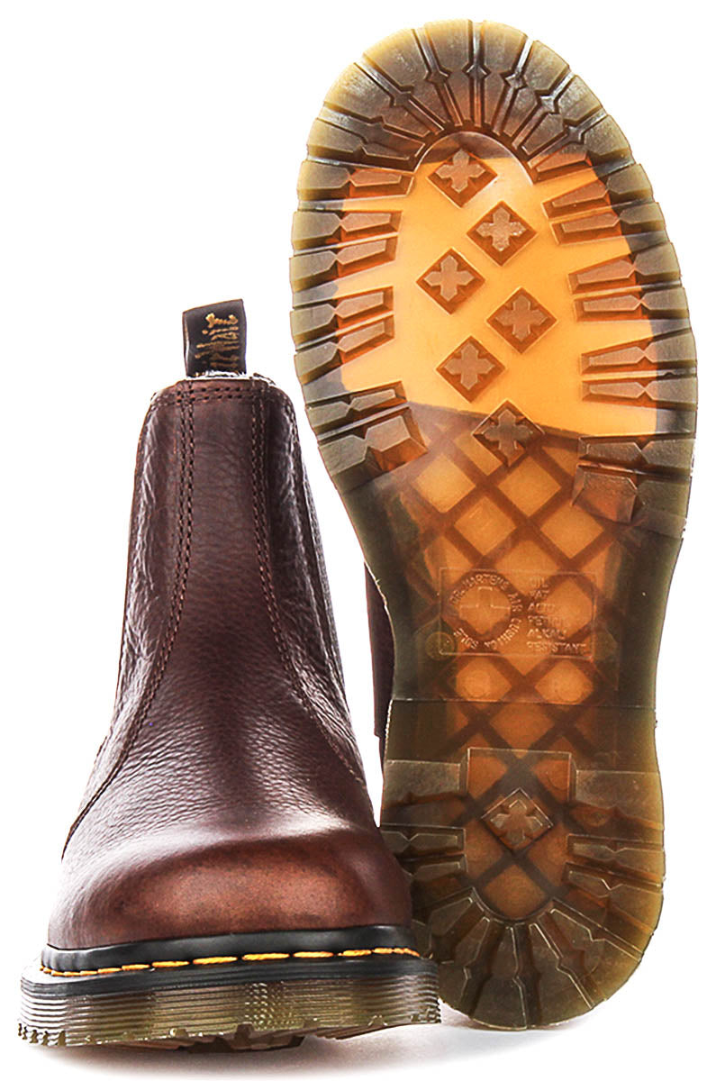 Dr Martens 2976 Faux Fur Lined Chelsea In Dark Brown