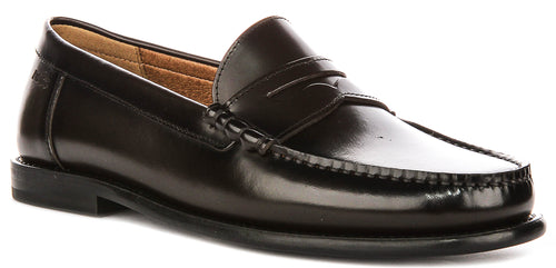 Boss Tevan Moccasin Loafer In Dark Brown For Men