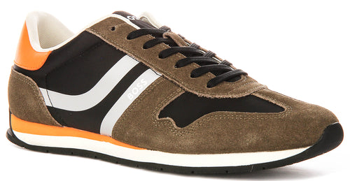 Boss Levon Runner In Khaki Green For Men