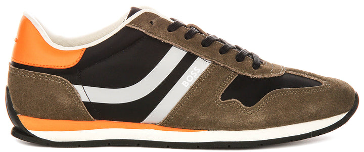 Boss Levon Runner In Khaki Green For Men