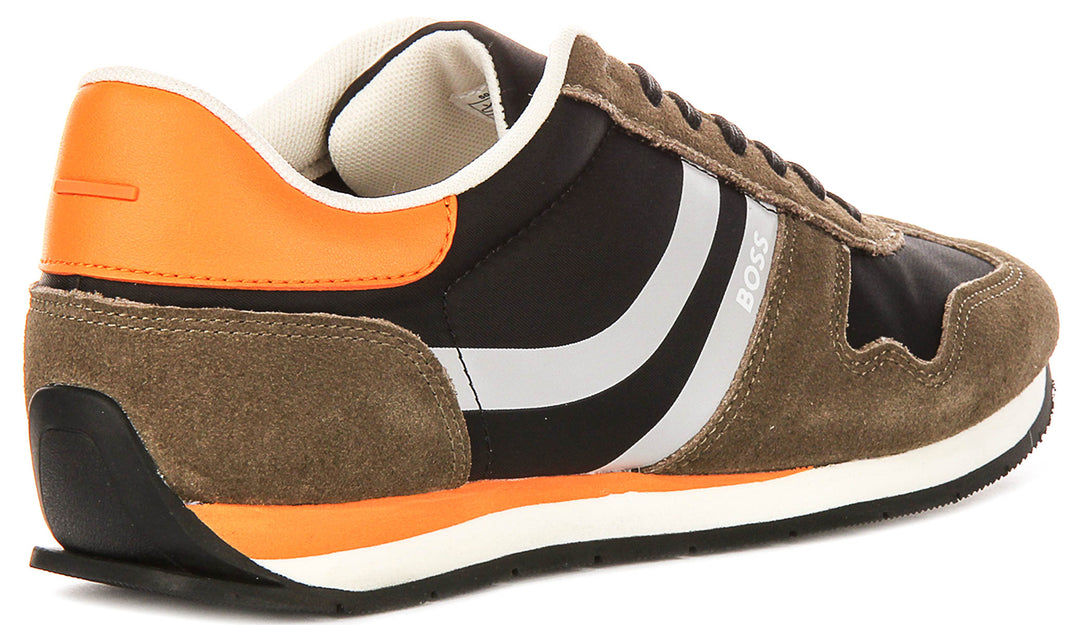 Boss Levon Runner In Khaki Green For Men