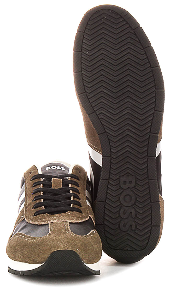 Boss Levon Runner In Khaki Green For Men