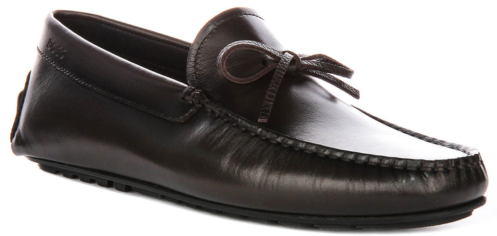 Boss Noel Mocc In Dark Brown For Men