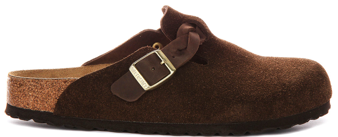 Birkenstock Boston Braided In Dark Brown | Regular Fit