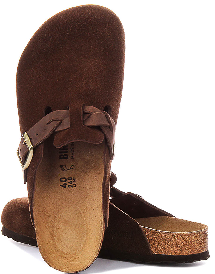 Birkenstock Boston Braided In Dark Brown | Regular Fit