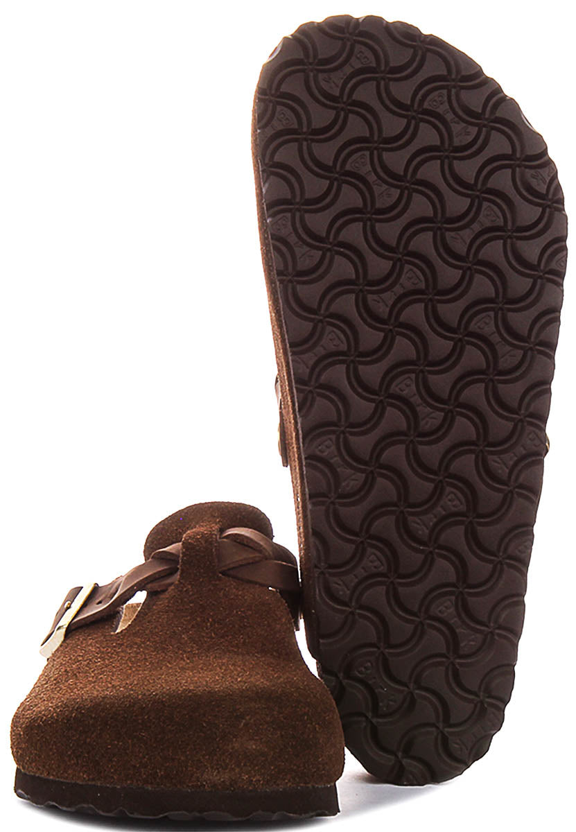 Birkenstock Boston Braided In Dark Brown | Regular Fit