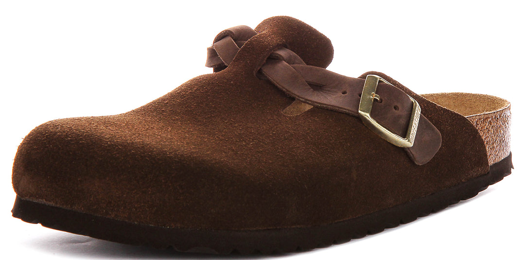 Birkenstock Boston Braided In Dark Brown | Regular Fit
