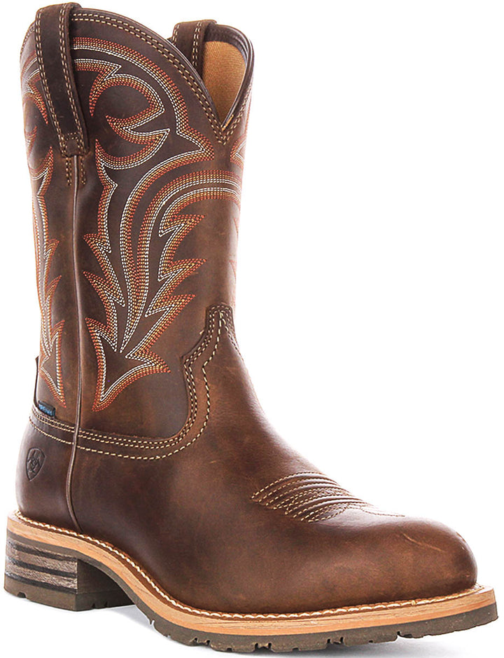 Ariat Hybrid Ranchwork Boots In Dark Brown For Men