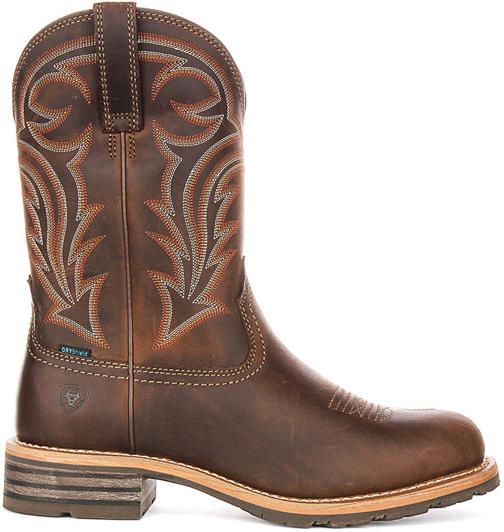 Ariat Hybrid Ranchwork Boots In Dark Brown For Men