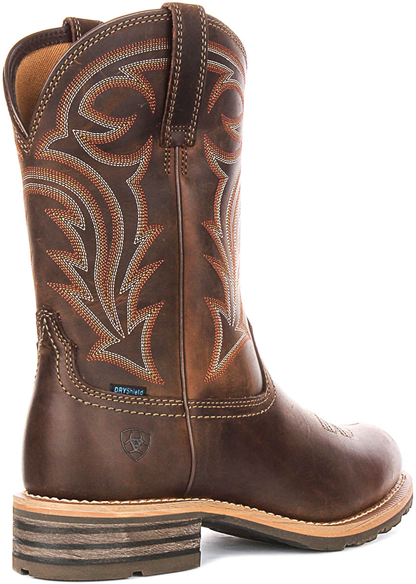 Ariat Hybrid Ranchwork Boots In Dark Brown For Men