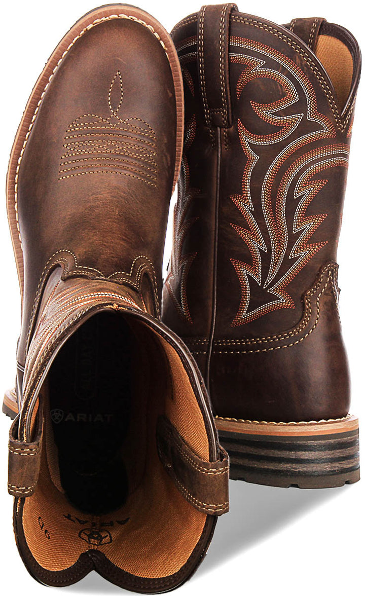 Ariat Hybrid Ranchwork Boots In Dark Brown For Men