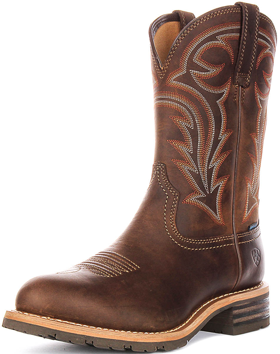 Ariat Hybrid Ranchwork Boots In Dark Brown For Men