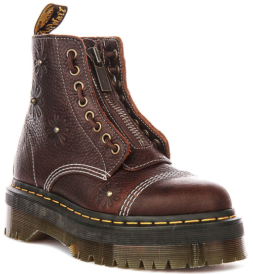 Dr Martens Sinclair Flower In Dark Brown For Women
