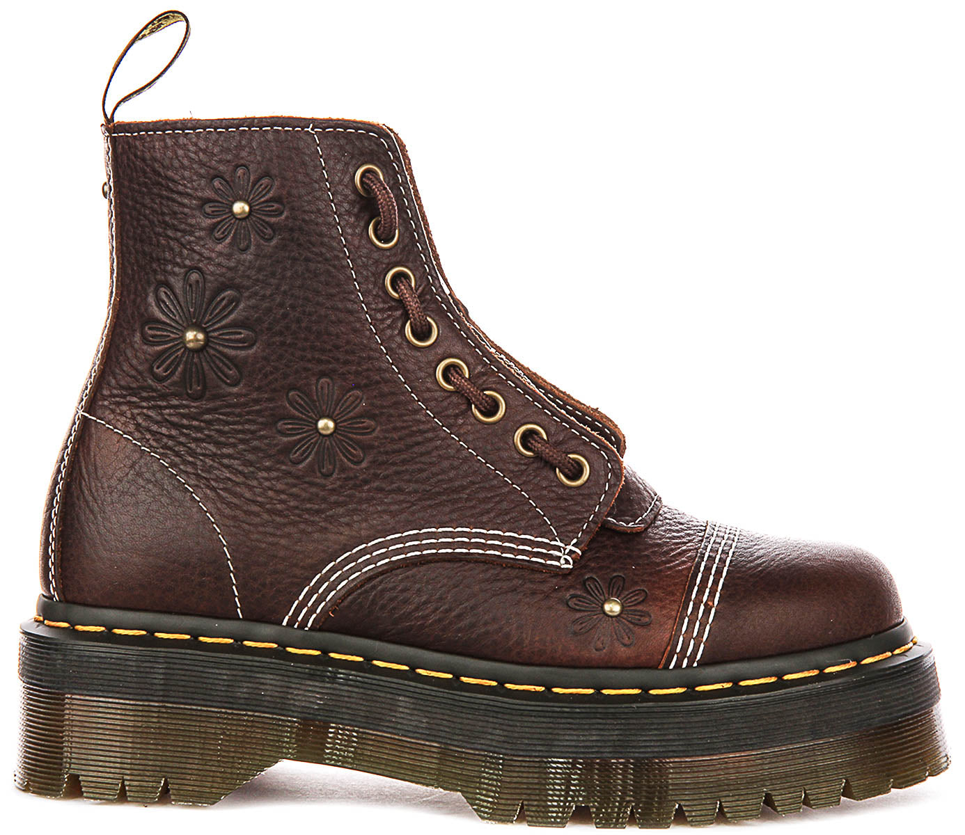 Dr Martens Sinclair Flower In Dark Brown For Women | Platform