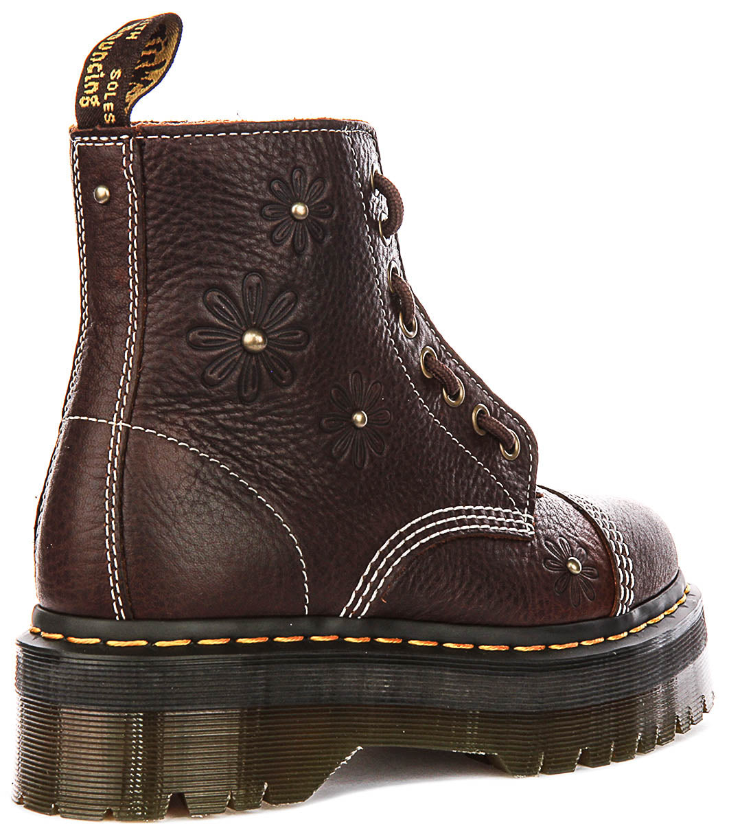Dr Martens Sinclair Flower In Dark Brown For Women