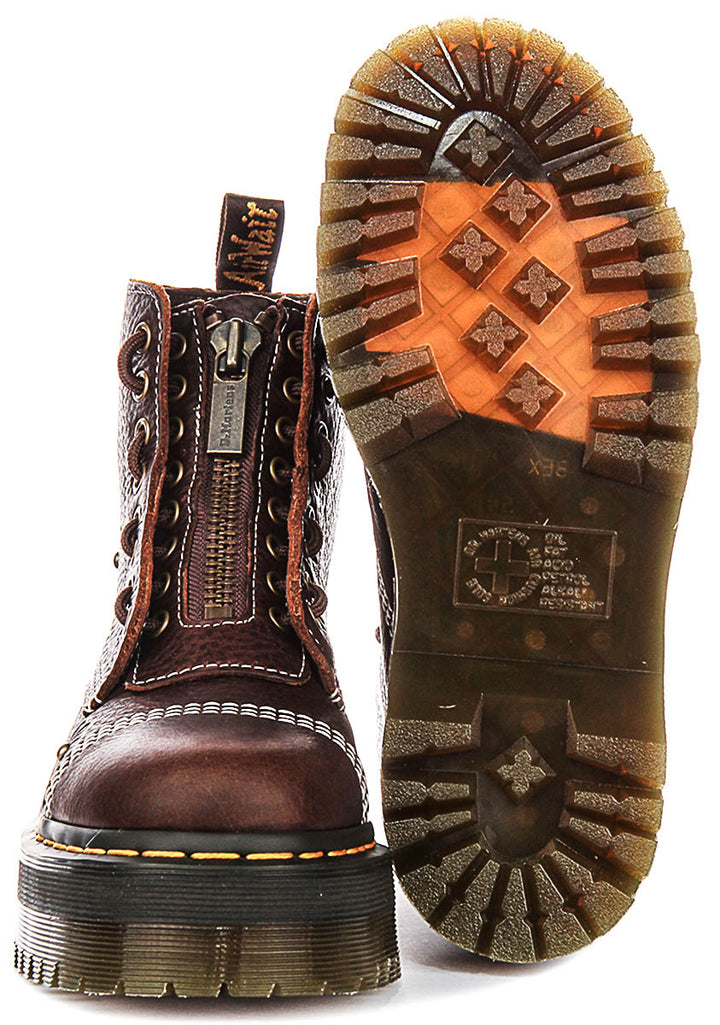Dr Martens Sinclair Flower In Dark Brown For Women