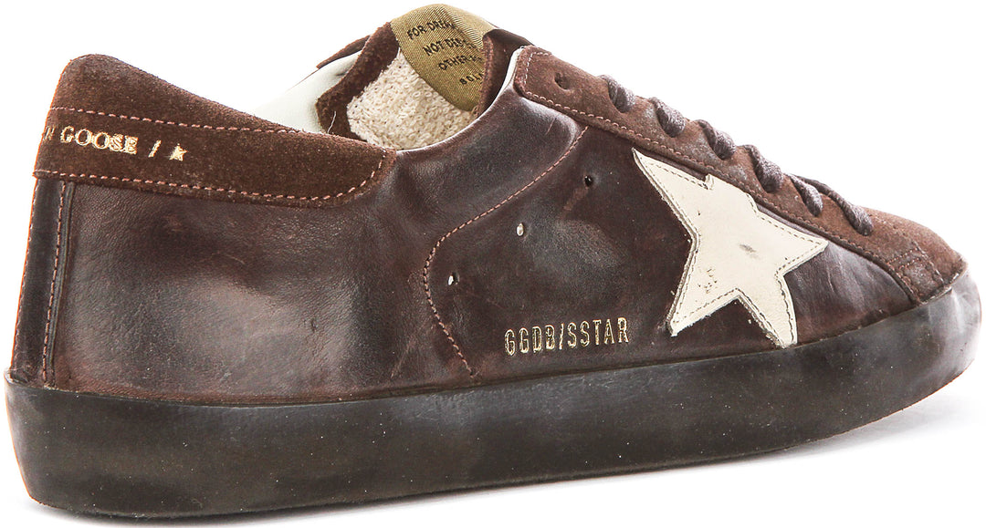 Golden Goose Super Star In Dark Brown For Men