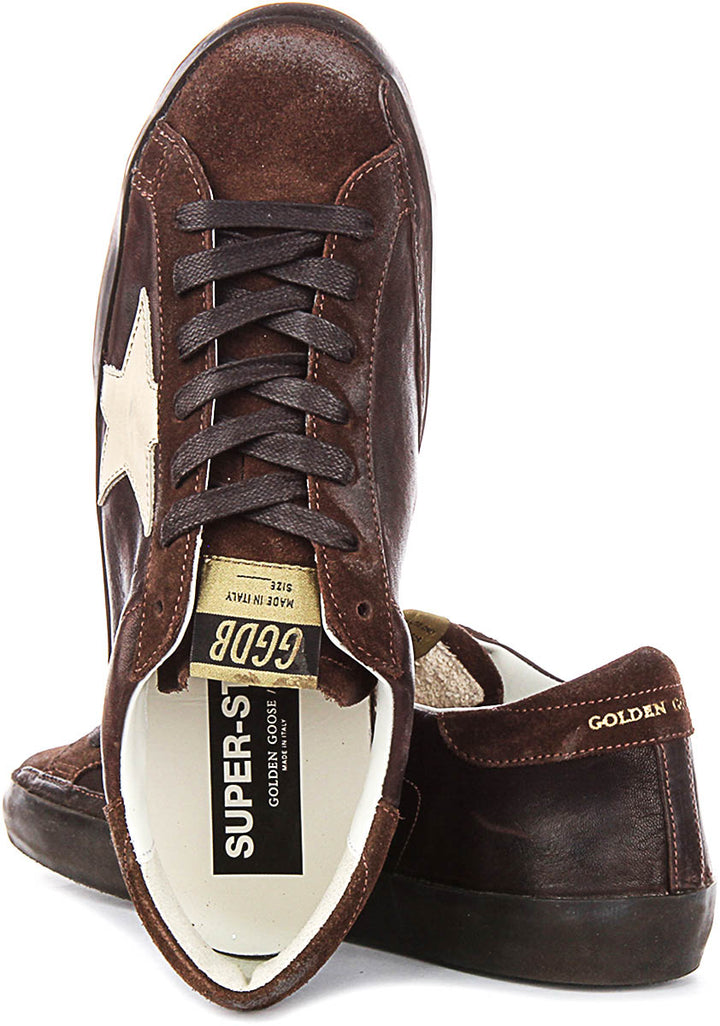 Golden Goose Super Star In Dark Brown For Men