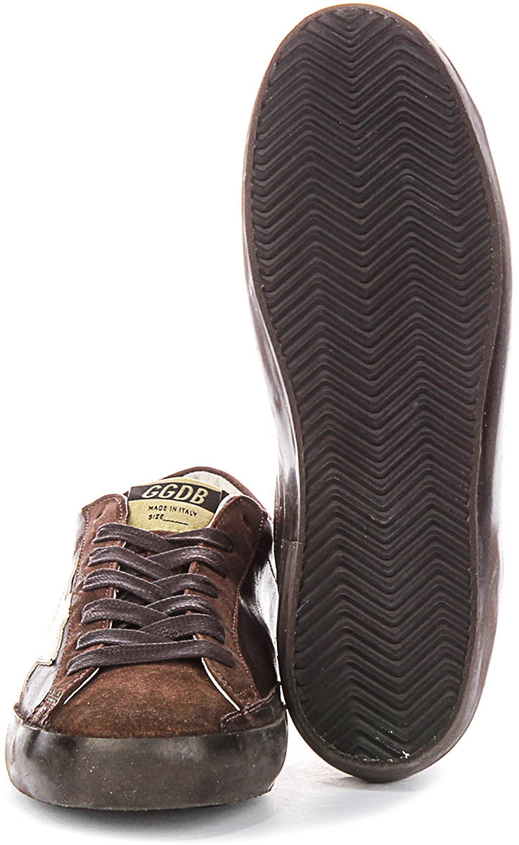 Golden Goose Super Star In Dark Brown For Men