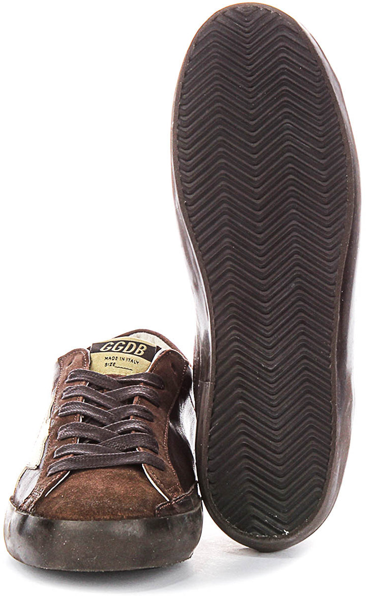 Golden Goose Super Star In Dark Brown For Men