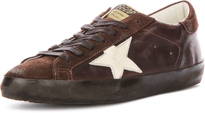 Golden Goose Super Star In Dark Brown For Men